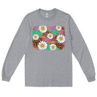 Heather Grey easter daisy background Long Sleeve Tee - Artiststas