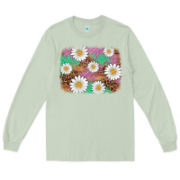 Matcha easter daisy background Long Sleeve Tee - Artiststas