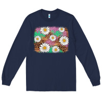 Navy easter daisy background Long Sleeve Tee - Artiststas