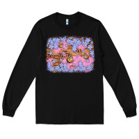 Black easter butterfly leopard background Long Sleeve Tee - Artiststas