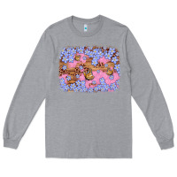 Heather Grey easter butterfly leopard background Long Sleeve Tee - Artiststas