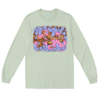 Matcha easter butterfly leopard background Long Sleeve Tee - Artiststas