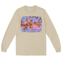 Mushroom easter butterfly leopard background Long Sleeve Tee - Artiststas