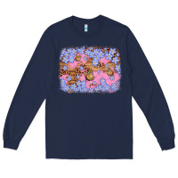 Navy easter butterfly leopard background Long Sleeve Tee - Artiststas