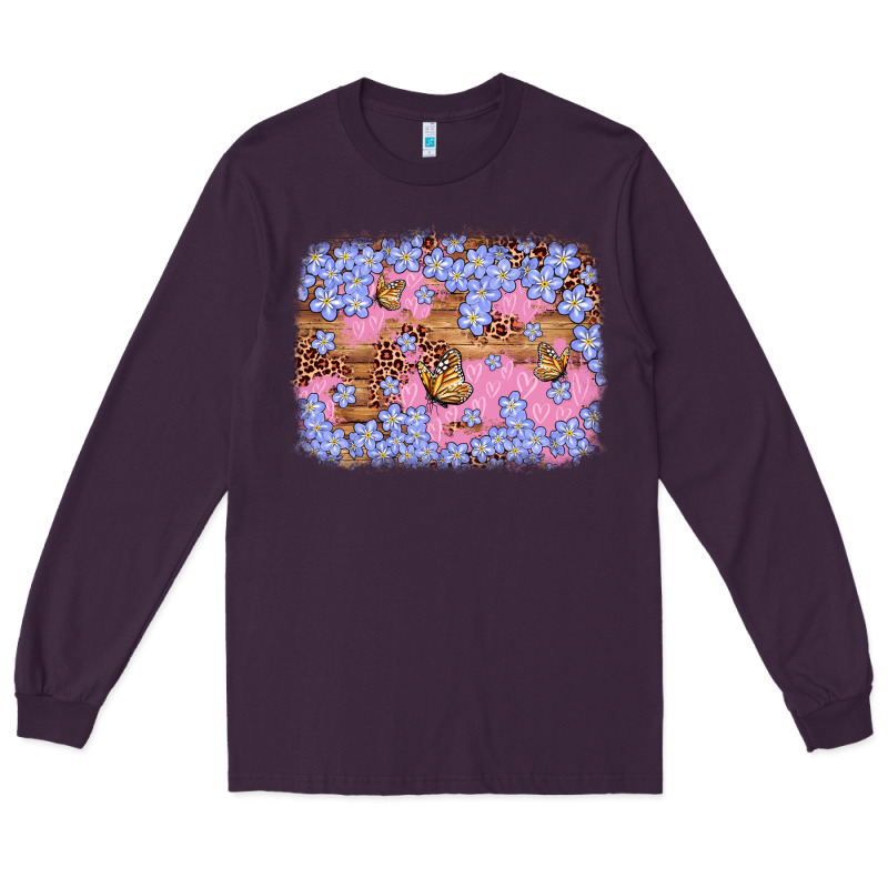 Easter Butterfly Leopard Background Long Sleeve Tee by Artiststas | Teevron