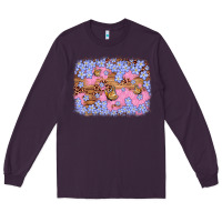 Plum easter butterfly leopard background Long Sleeve Tee - Artiststas