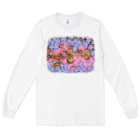 White easter butterfly leopard background Long Sleeve Tee - Artiststas