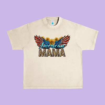 Western American Mama With Sunflowers Urban Heavy Tee Designed By Lillyallendesigns