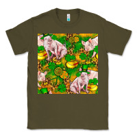 Army Green St. Patrick's Day Pig And Candy Pot Of Gold Classic Tee - FaDigitalArtStudio