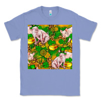 Colony Blue St. Patrick's Day Pig And Candy Pot Of Gold Classic Tee - FaDigitalArtStudio