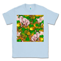 Dusty Blue St. Patrick's Day Pig And Candy Pot Of Gold Classic Tee - FaDigitalArtStudio