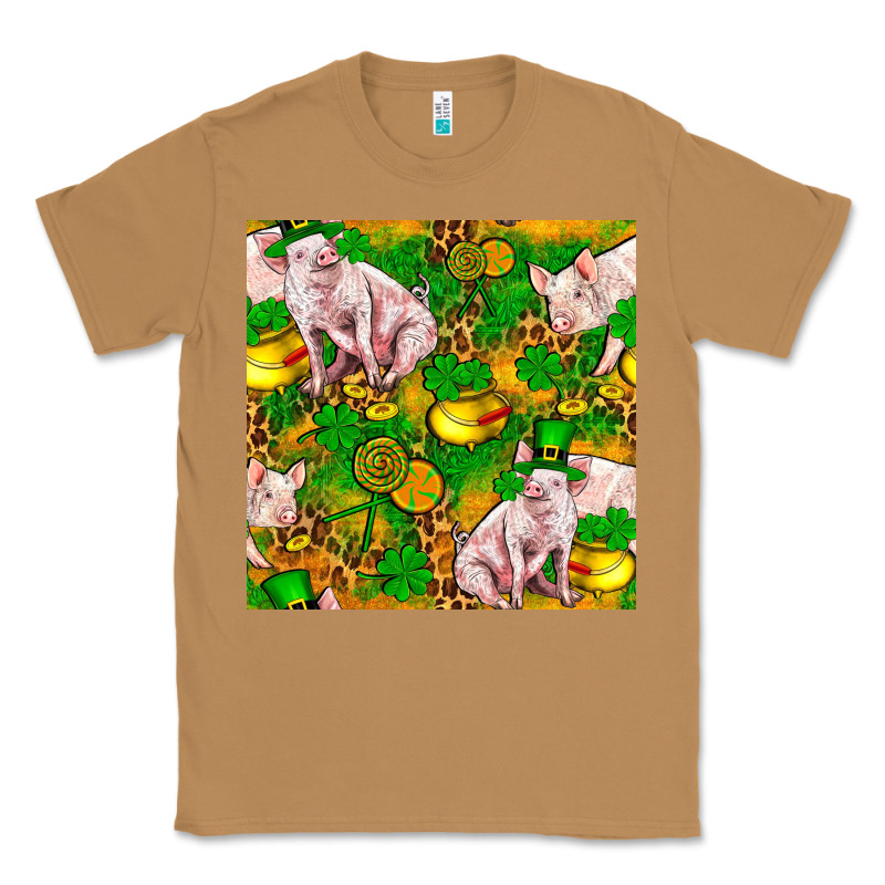 St. Patrick's Day Pig And Candy Pot Of Gold Classic Tee by FaDigitalArtStudio | Teevron