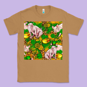 St. Patrick's Day Pig And Candy Pot Of Gold Classic Tee Designed By Fadigitalartstudio