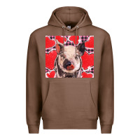 Chestnut valentine's day glitter hearts pig Premium Hoodie - BarkalooDesign