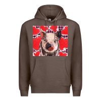 Coffee valentine's day glitter hearts pig Premium Hoodie - BarkalooDesign