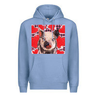 Colony Blue valentine's day glitter hearts pig Premium Hoodie - BarkalooDesign