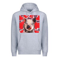 Heather Grey valentine's day glitter hearts pig Premium Hoodie - BarkalooDesign