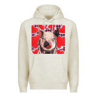 Oatmeal Heather valentine's day glitter hearts pig Premium Hoodie - BarkalooDesign