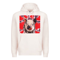 Pale Pink valentine's day glitter hearts pig Premium Hoodie - BarkalooDesign