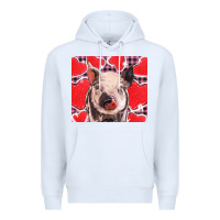 White valentine's day glitter hearts pig Premium Hoodie - BarkalooDesign