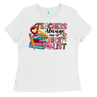 White Teachers Always Make The Nice List Ladies Tee - CowhideDigitalArt
