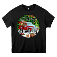 Black Merry Christmas Truck Heavy Core Tee - FaDigitalArtStudio