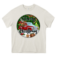 Cream Merry Christmas Truck Heavy Core Tee - FaDigitalArtStudio
