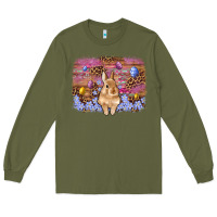 Army Green easter bunny egg leopard background Long Sleeve Tee - Artiststas