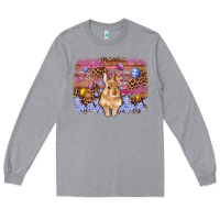 Heather Grey easter bunny egg leopard background Long Sleeve Tee - Artiststas