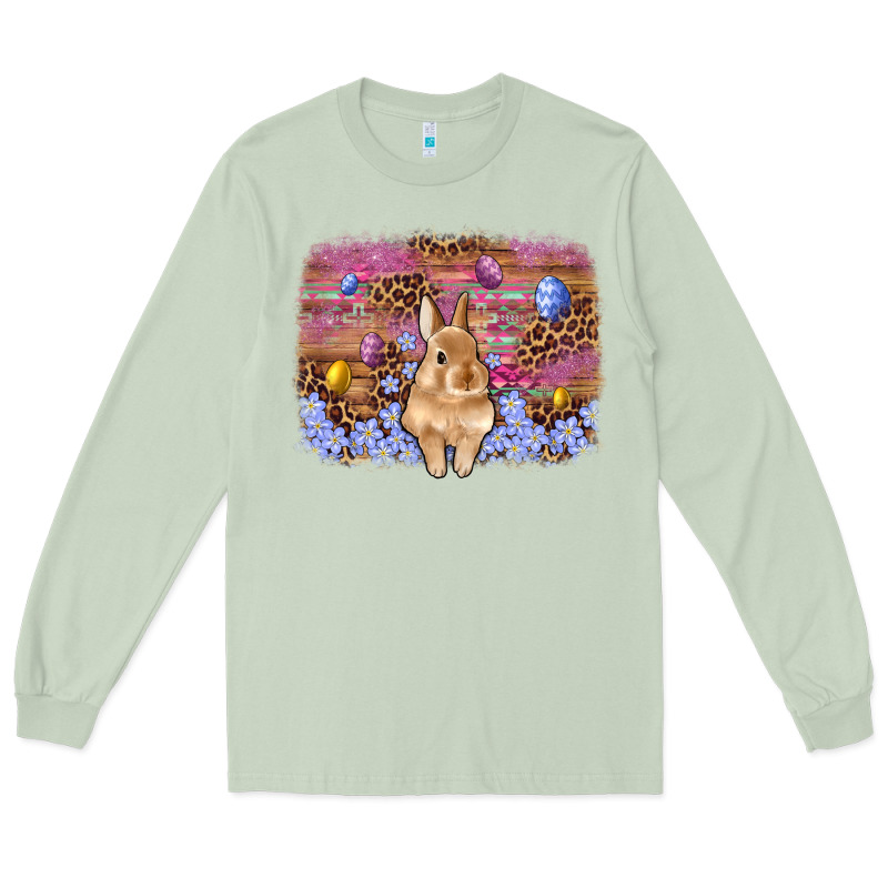 Easter Bunny Egg Leopard Background Long Sleeve Tee by Artiststas | Teevron