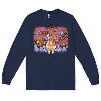 Navy easter bunny egg leopard background Long Sleeve Tee - Artiststas