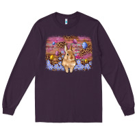Plum easter bunny egg leopard background Long Sleeve Tee - Artiststas
