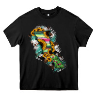 Black Baja California State Of Mexico Map Heavy Core Tee - RanaPortraitStore