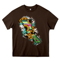 Chocolate Brown Baja California State Of Mexico Map Heavy Core Tee - RanaPortraitStore