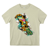 Mossy Baja California State Of Mexico Map Heavy Core Tee - RanaPortraitStore