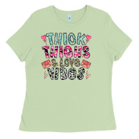 Thick Thighs And Love Vibes Ladies Tee | Teevron