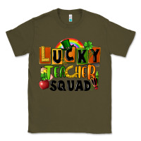 Army Green lucky teacher squad Classic Tee - FaDigitalArtStudio