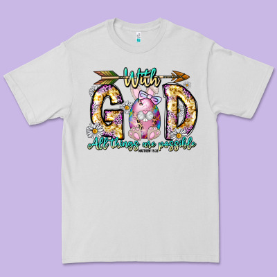 With God All Things Are Possible Easter Day Premium Tee Designed By Cowhidedigitalart