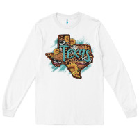 White leopard cowhide sunflower texas map Long Sleeve Tee - Artiststas