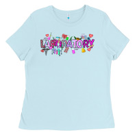 Baby Blue Valentine Laboratory Ladies Tee - CowhideDigitalArt