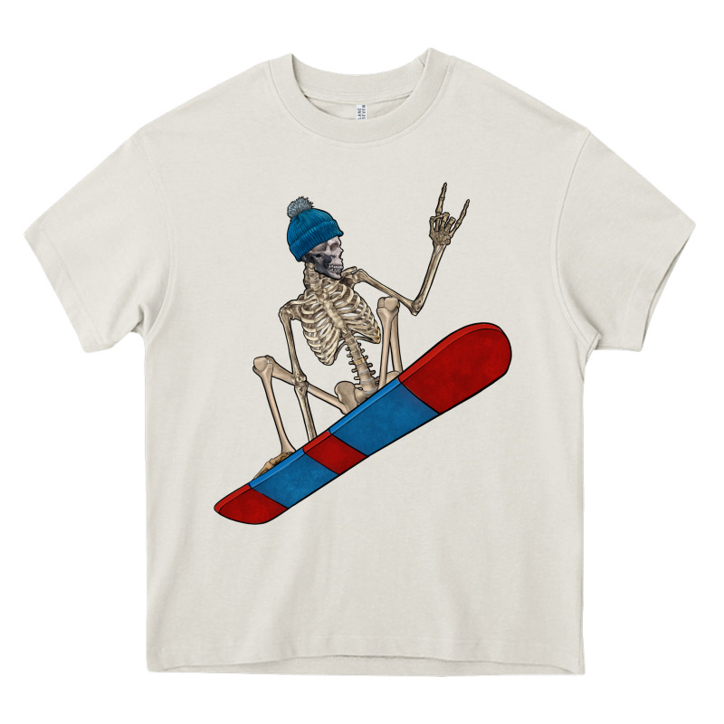 Skeleton Snowboard Heavy Core Tee by FaDigitalArtStudio | Teevron