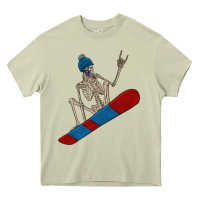 Mossy skeleton snowboard Heavy Core Tee - FaDigitalArtStudio