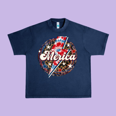 Western Merica Patriotic Urban Heavy Tee Designed By Lillyallendesigns
