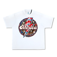White Western Merica Patriotic Urban Heavy Tee - LillyAllenDesigns