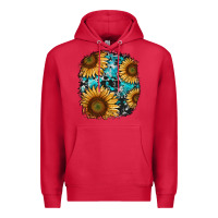 Cardinal sunflower cowhide and turquoise patches Premium Hoodie - RanaPortraitStore