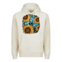 Sunflower Cowhide And Turquoise Patches Premium Hoodie | Teevron