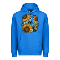 True Royal sunflower cowhide and turquoise patches Premium Hoodie - RanaPortraitStore