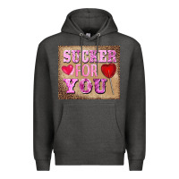 Charcoal Heather valentine's day sucker for you Premium Hoodie - BarkalooDesign
