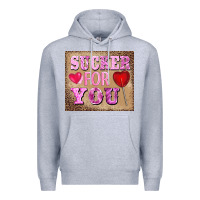 Heather Grey valentine's day sucker for you Premium Hoodie - BarkalooDesign