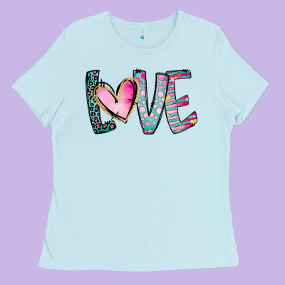Valentine Love Ladies Tee Designed By Cowhidedigitalart